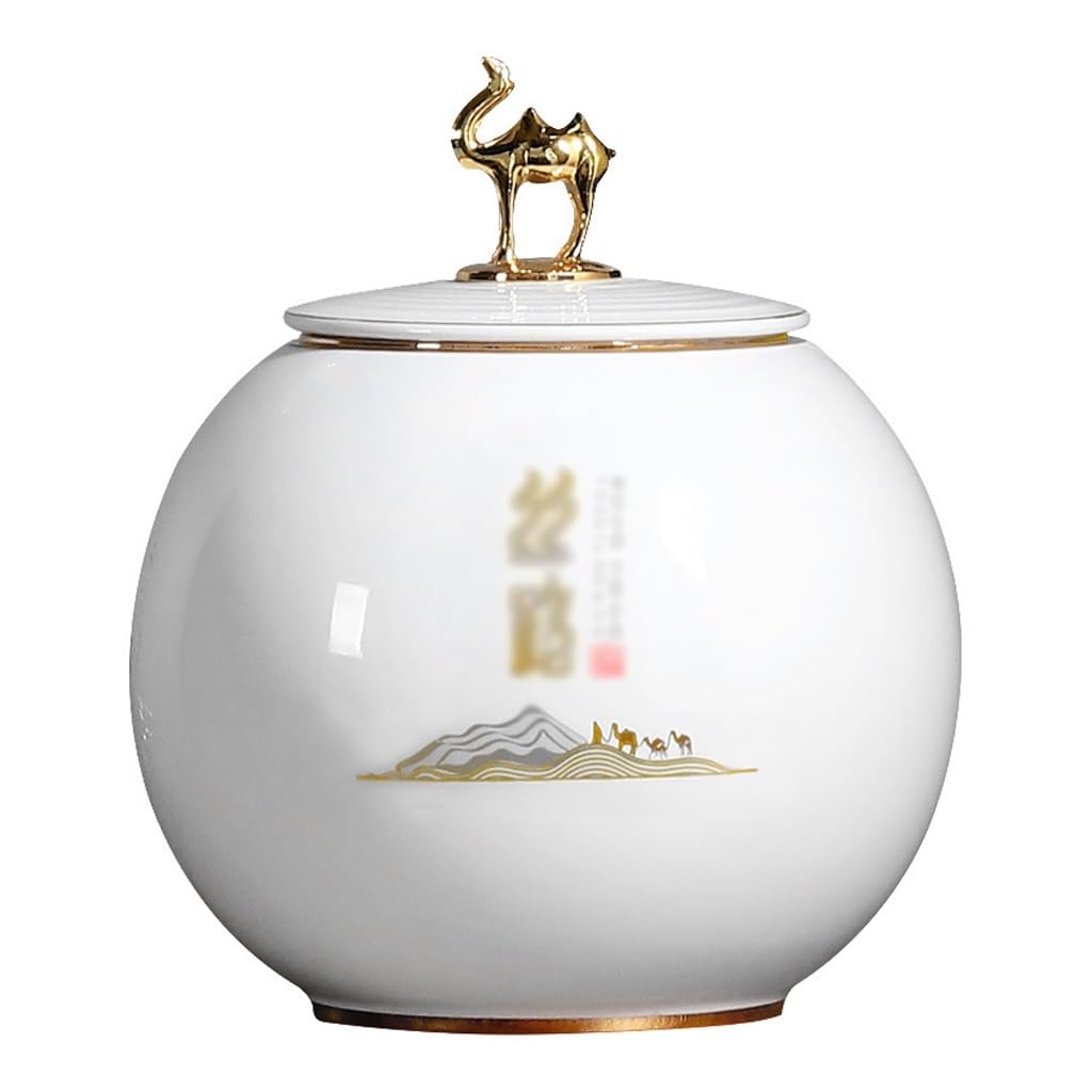 LYGSWDB Słoik cukru Opakowania na herbatę Słoik porcelanowy, Ceramiczny słoiczek na herbatę z zieloną herbatą, Słoik do przechowywania herbaty w gospodarstwie domowym, Ozdoby do dekoracji wnętrz