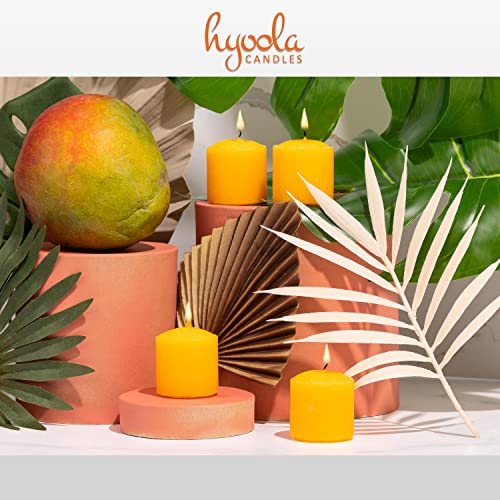 Image of HYOOLA Scented Votive Candles - Tropical Mango Votive Candles -12 Hour Burn Time - 9 Pack - European Made