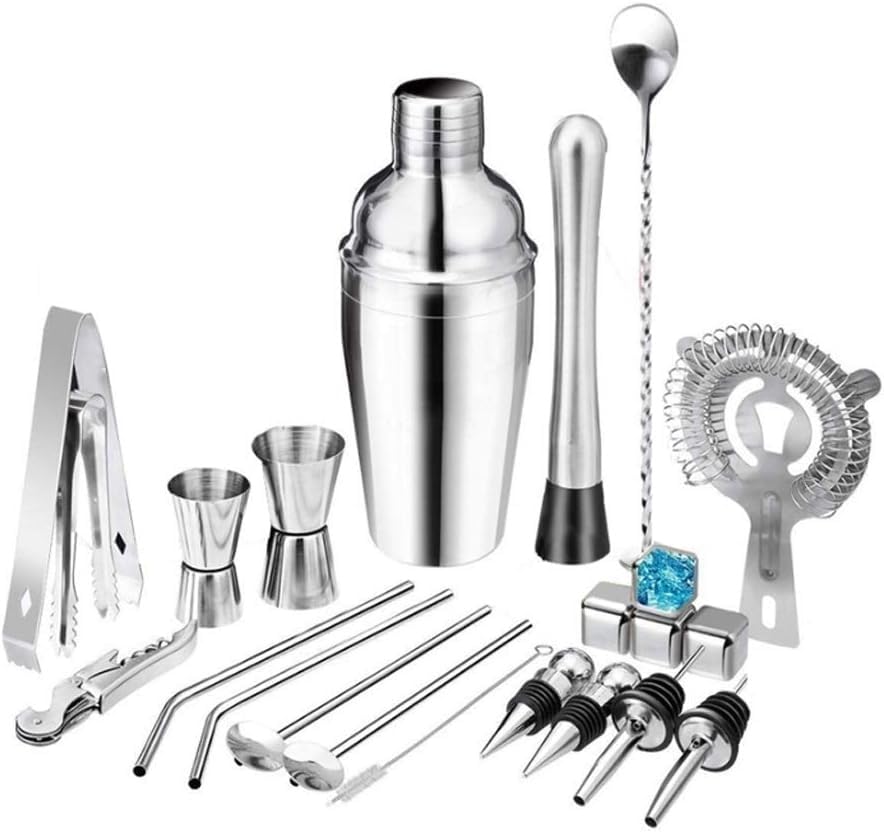 Kit de bartender 22 piezas con coctelera y herramientas miniatura 1