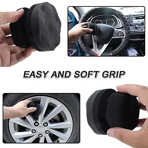 Auinland Tire Dressing Applicator Tire Shine Applicator Dressing Pad Car Detailing Foam Sponge Tire Cleaner Sponge, 10 Packs #TOP1