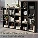 8-Cube Storage Organizer, Black Bookshelf with Open Compartments for Home Office, Modern Bookcase Display Shelf for Living Room, Bedroom & Entryway