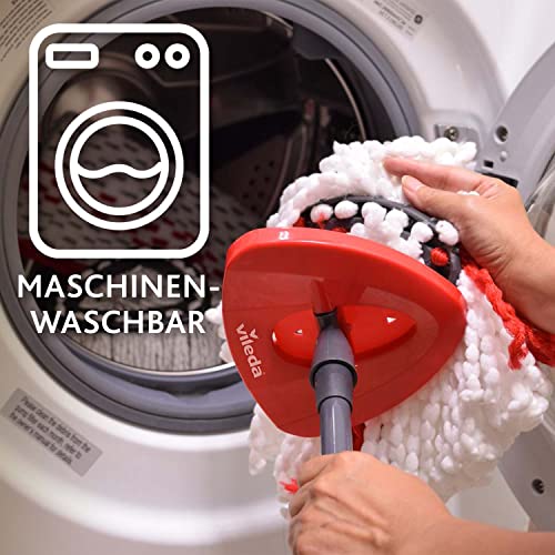 Vileda Turbo Wischmopp Komplett Set mit extra 2in1 Moppkopf, Bodenwischer mit Teleskopstiel, 2...