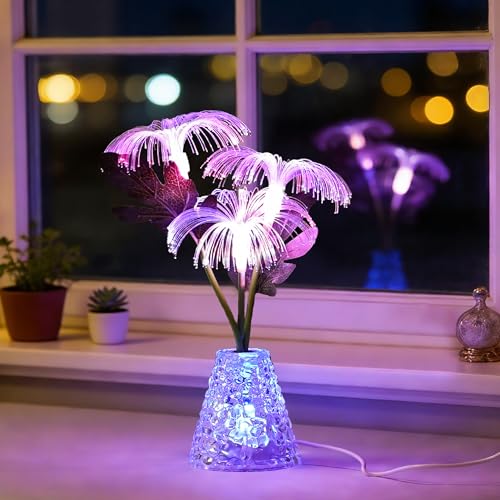 Image of Fiber Optic Firework Lamp, Color Changing LED Light, USB & Battery Powered Decor Lamp for Bedroom Bar Coffee Shop Wedding Decor, Gift for Women on Birthday Christmas Valentines Mothers Day