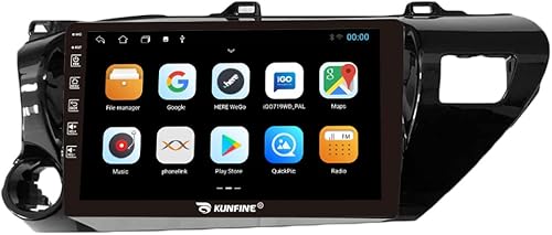 Miniatura 3 de Kunfine Navegación Android para coche, radio GPS estéreo, pantalla de cámara inversa de 10 pulgadas, pantalla táctil IPS Headunit Tablet Pad Media