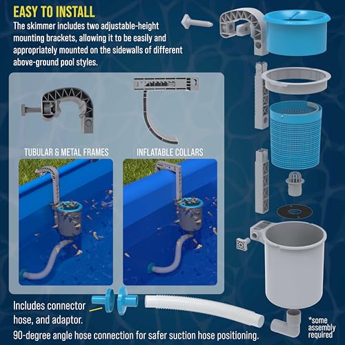 Image of U.S. Pool Supply Above Ground Pool Skimmer, Wall Mount Surface Skimmer