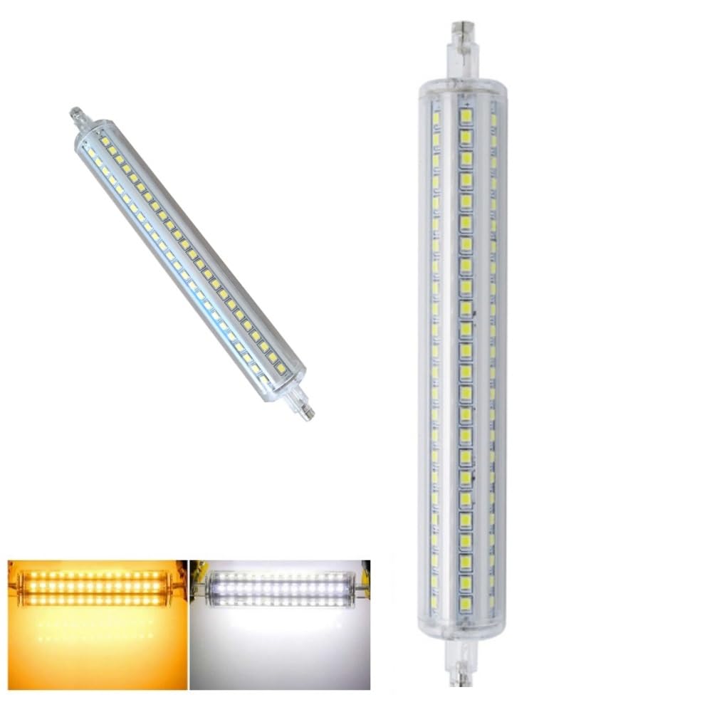 Żarówka LED R7S, 189 mm, 15 W, 144 diody LED 2835 SMD, kąt świecenia 360°, możliwość ściemniania 110-230 V, do wymiany ścieżki ogrodowej do projektora krajobrazowego (189 mm, 15 W, 110 V, 2