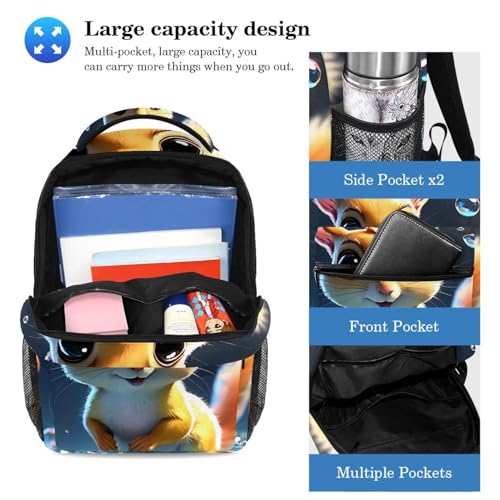 Sac à dos écureuil multicolore idéal pour l'école et les sorties - 3