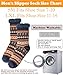 cosyone1997 Mens Fuzzy Slipper Socks with Grips Warm Sherpa Lined Winter Socks Cozy Gifts for Men Size L/XL