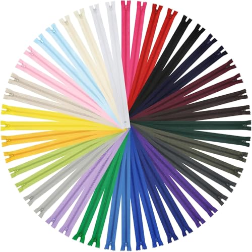 Image of Invisible Zippers for Sewing, DOITEM 15pcs 30cm /12 Inch Invisible Multicolor Nylon Coil Zippers for Sewing and Crafts 15 Colors