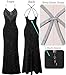 VFSHOW Womens Formal Prom Sexy Halter Deep V Neck Backless Rhinestone Maxi Long Dress Shiny Strap Gala Black Tie Ball High Slit Evening Gown (Black, X-Large) 11061 BLK XL