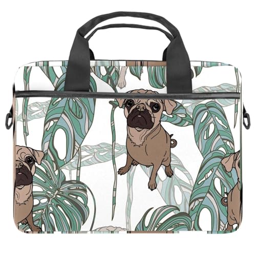 Funda de portátil de 13 pulgadas con acabados reforzados y diseño tropical