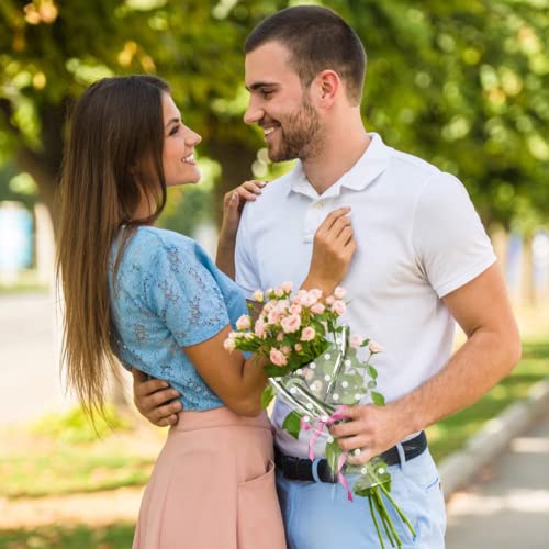 Holdfiturn Cellophane Wrap Roll White Dot 100m x 80cm Cellophane Roll Gift Wrappings for Gift Flower Bouquet Baskets Wrapping Arts and Crafts Supplies - 6