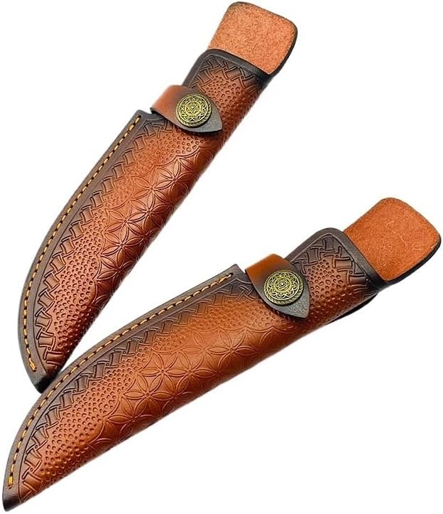 2PCS Knife Sheaths for Belt, Leather Knife Cases with Snap Closure Fit for Outdoor Camping, Hiking