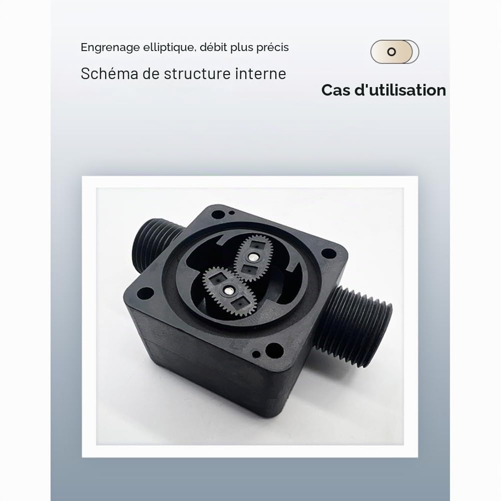 G1/4- G1 - Faible débit - Compteur numérique - Débitmètre à engrenages - Essence, hydraulique, de soja, eau facile à utiliser - 0,1-7 l/min.