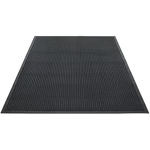 Guardian Easy Step Scraper 2X3 (23in x 35in) Indoor/Outdoor, Heavy-Duty, Solid Rubber Floor Mat,Black Cover