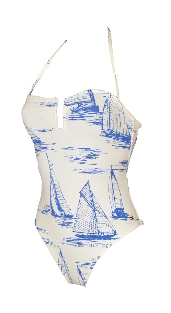 Tommy Hilfiger Damski strój kąpielowy jednoczęściowy strój kąpielowy na plażę lub basen z odpinanym paskiem na szyję XW0XW02982