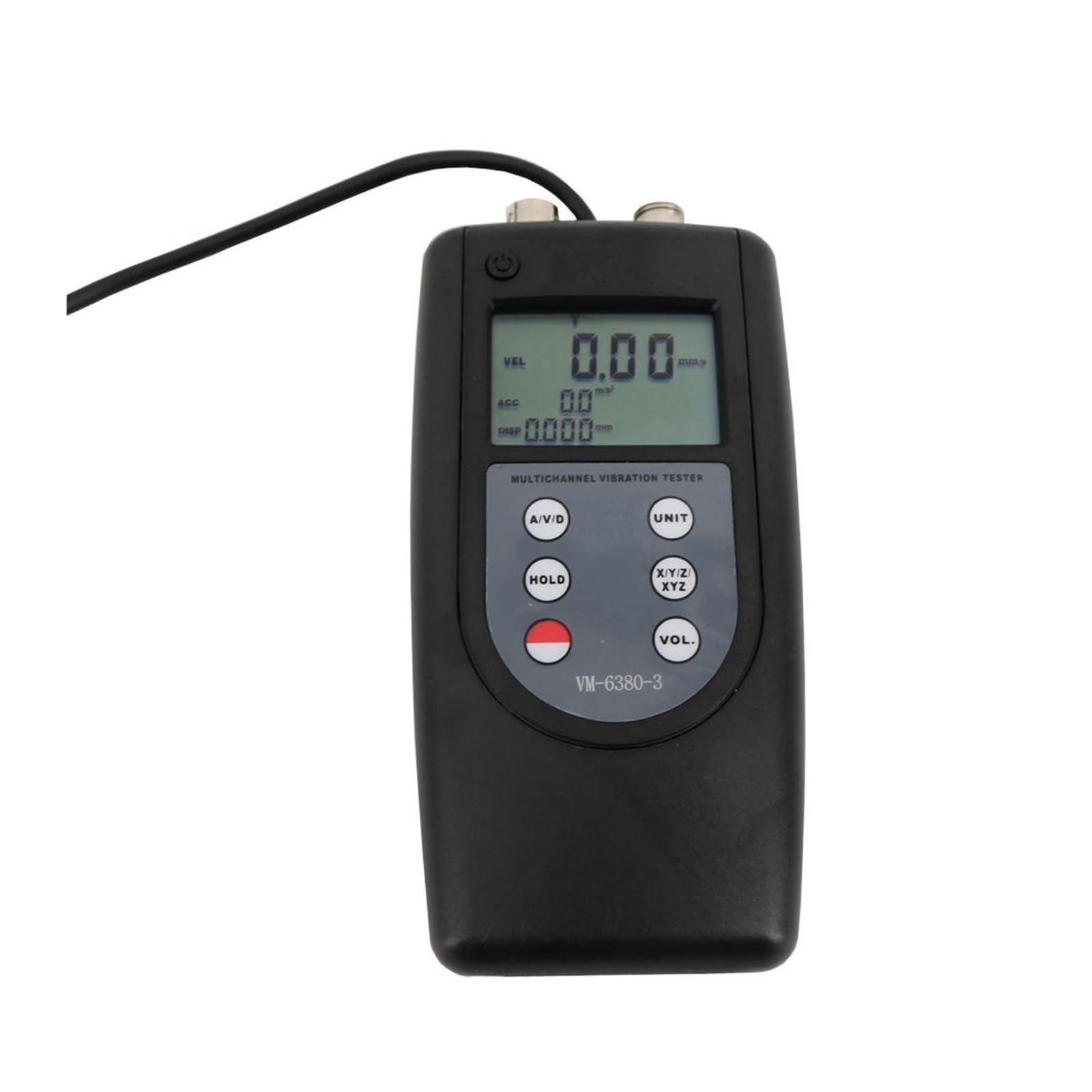 Vibrationsmesser, VM6380-3 Digitales Vibrationsmessgerät mit 3 pciezoelektrischen Wandlern Periodisches Bewegungsvibrometer VM-6380-3