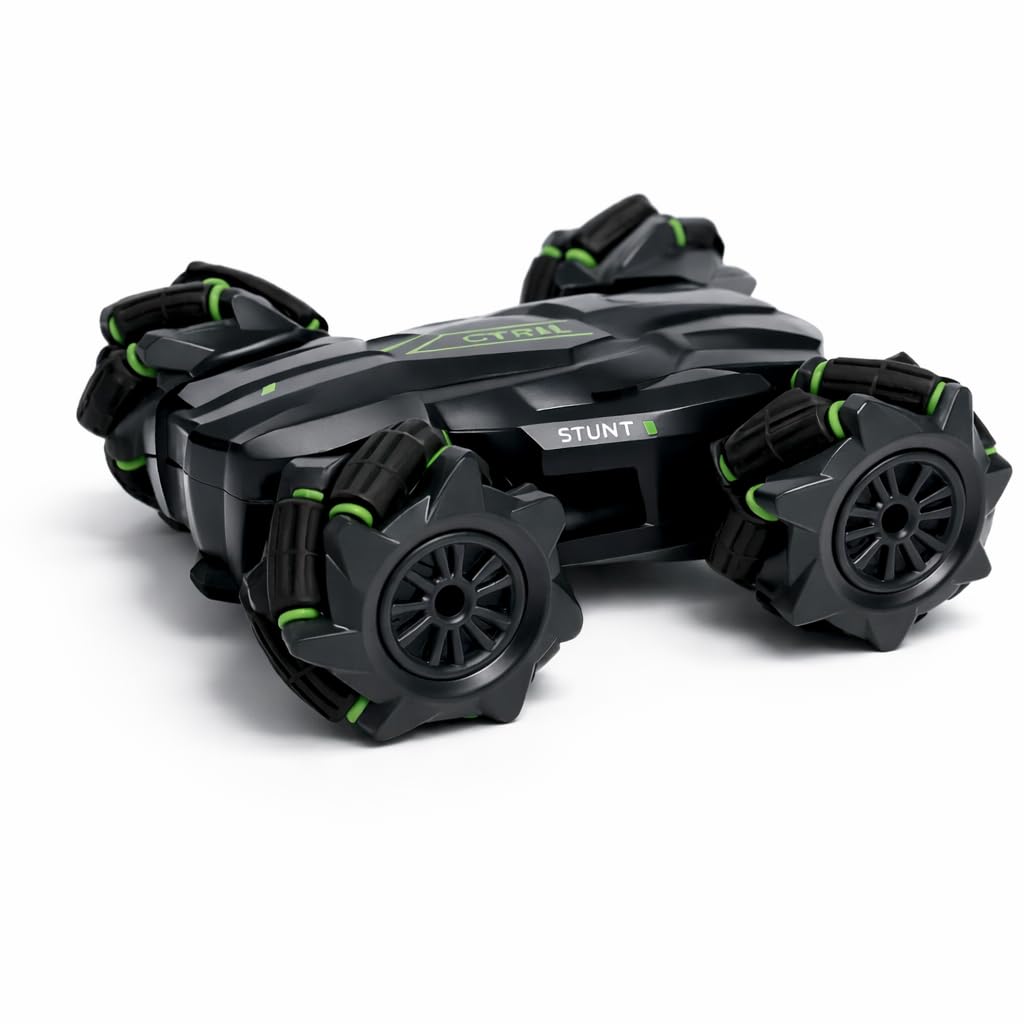 4X4 Wheel Drive Double Sided RC Stunt Toy Car: Drift Toy for Kids & Adult Boys & Girls - Remote Control Racing, 360° Rotation Off Road 2 Rechargeable Batteries (Multi Colour)