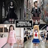 BAUCH 4 sztuki regulowanych damskich szelek czarno-różowy gotycki styl punkowy, antypoślizgowy klips, akcesoria do bielizny na Halloween, karnawał i cosplay