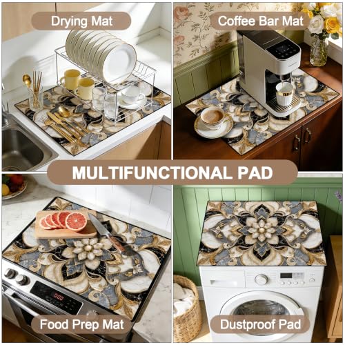 Image of Stove Burner Covers Non-Slip Electric Cooktop Protector Mat (Ornate)