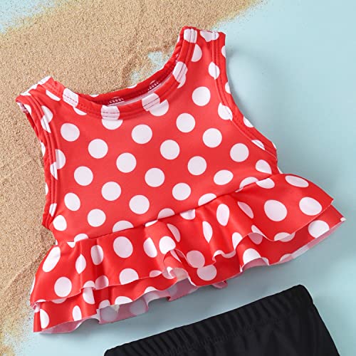 Toddler Little Girls Swimsuit Two Piece Mouse Ruffle Bathing Suit Bikini Tops Bottoms Swimming Suit Swimwear Beach Wear Polka Dot 4T - 5T #TOP2