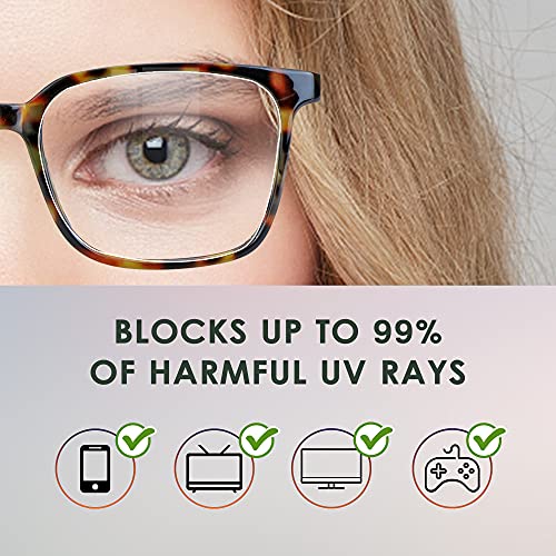 Image of Blue Light Blocking Glasses 3 Pack Square Frame Computer Gaming Reading Glasses Men Women Anti Eyestrain
