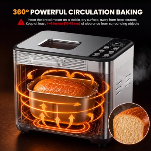 Image of NEWBULIG 21-IN-1 Bread Maker, Automatic Bread Machine, Stainless Steel