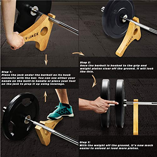 Yes4All Mini Deadlift Barbell Jack Padded Hooking Grip & Handle - Easy To Load/Unload Weight Plates For Weight Training, Deadlift Exercises, Powerlifting - Max Capacity 600Lbs by Yes4All - Used condition - Image 7