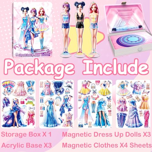 Daniel Axel Magnetic Dress Up Paper Doll Pretend Play,Dollhouse Magnet Travel Toys Car Activities Road Trip,Clothes Puzzles Game,3+ Girls Preschool Learning Created Imagine Birthday Gift by Daniel Axel - Used condition - Image 2