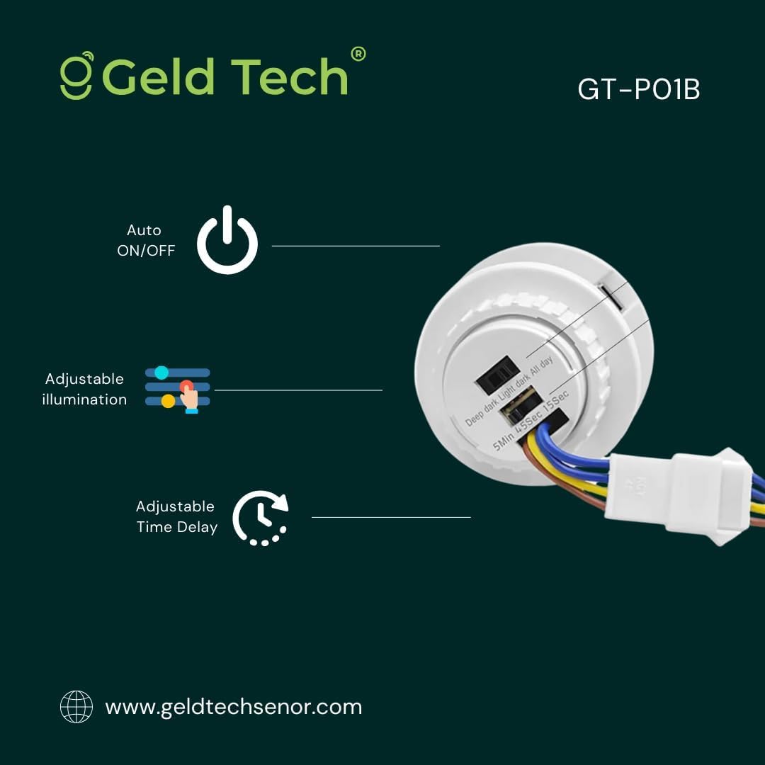 Geld Tech(GT-P01), Mini PIR Sensor, Mini Motion Sensor Light Switch, Auto On/Off 1