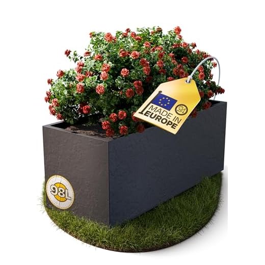 Ondis24 Pflanzkübel Blumenkübel Blumentopf Vulkan 100cm, Schiefer Optik mit Wasserspeicher, Pflanzenkasten hoch, winterfest (anthrazit)