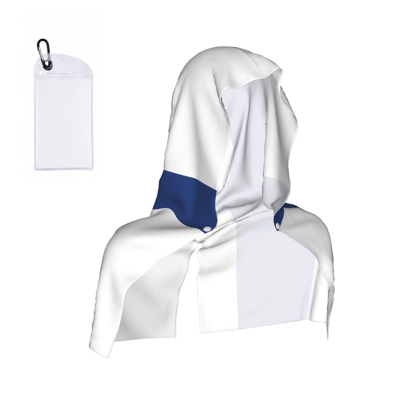 CNTDBU Finnish flag Cooling Towel Hooded-Instant Chill Neck Cover for Sports, UV Cooling Rag for Running Gym