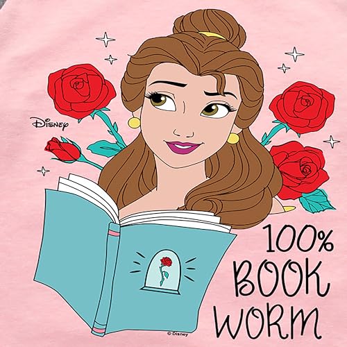 Disney Beauty & The Beast - 100% Book Worm - Toddler & Youth Girls Raglan Graphic T-Shirt3