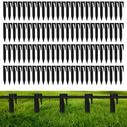 100 Pièces Piquet Fil Robot Tondeuse, 8,5cm Sardines de Fixation Câble Périphérique Piquets d'Ancrage en Plastique Robuste pour Jardin Compatible avec...