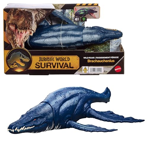 Mattel Jurassic World Figurine de Dinosaure Rugissement Féroce avec Mouvement de mâchoire, Attaque multidirectionnelle et Effets sonores (Les espèces...