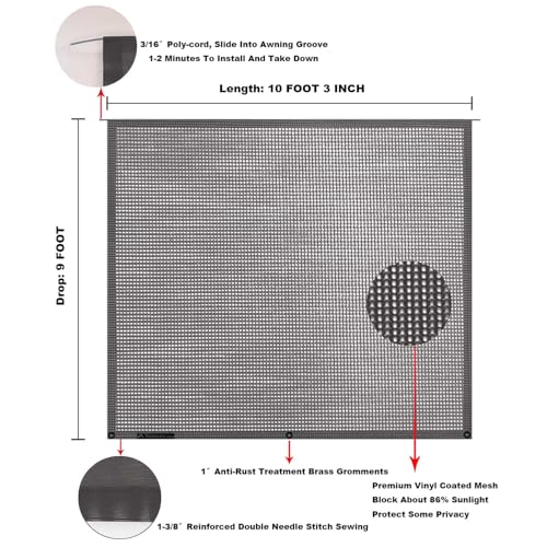 Image of RV Awning Mesh Sun Shade Screen for Motorhome Camper Trailer Sunshade