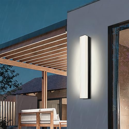 Luminaire mural moderne minimaliste en aluminium noir étanche pour une architecture épurée