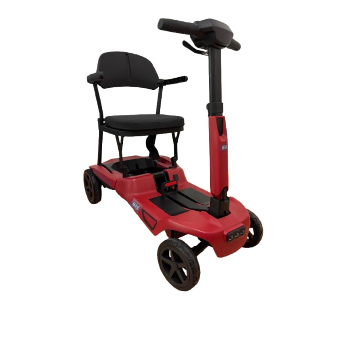 Scooter disabili pieghevole leggero MAS – 2 motori 270 W brushless, fino a 35 km autonomia, compatto e facile da trasportare, 2 batterie al litio rimovibili, ideale per anziani