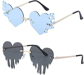 Gafas De Forma De Llama De Fuego Para Mujer, Sin Montura, Con Lentes