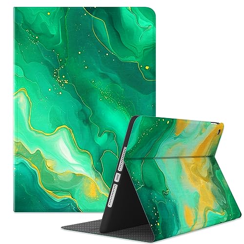 Étui iPad 6e/5e génération, housse multi-angle pour iPad Air 2 et Air 1 9.7 pouces marbre sarcelle