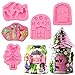 Xidmold 5 Stück Fee Feenhaus Tür Silikon Fondant Schokoladen Silikonform Kuchen Formen Fairy Garden Backform Fondantform Kuchen Zucker Werkunterricht Form Formwerkzeug Kuchendeko Schokoladenform