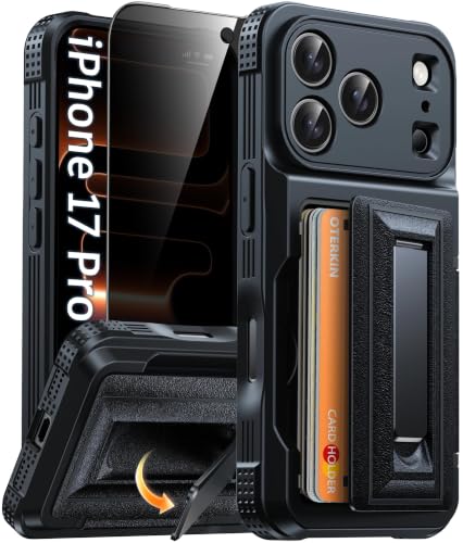 Oterkin for iPhone 17 Pro Wallet Case with Privacy Screen Protector