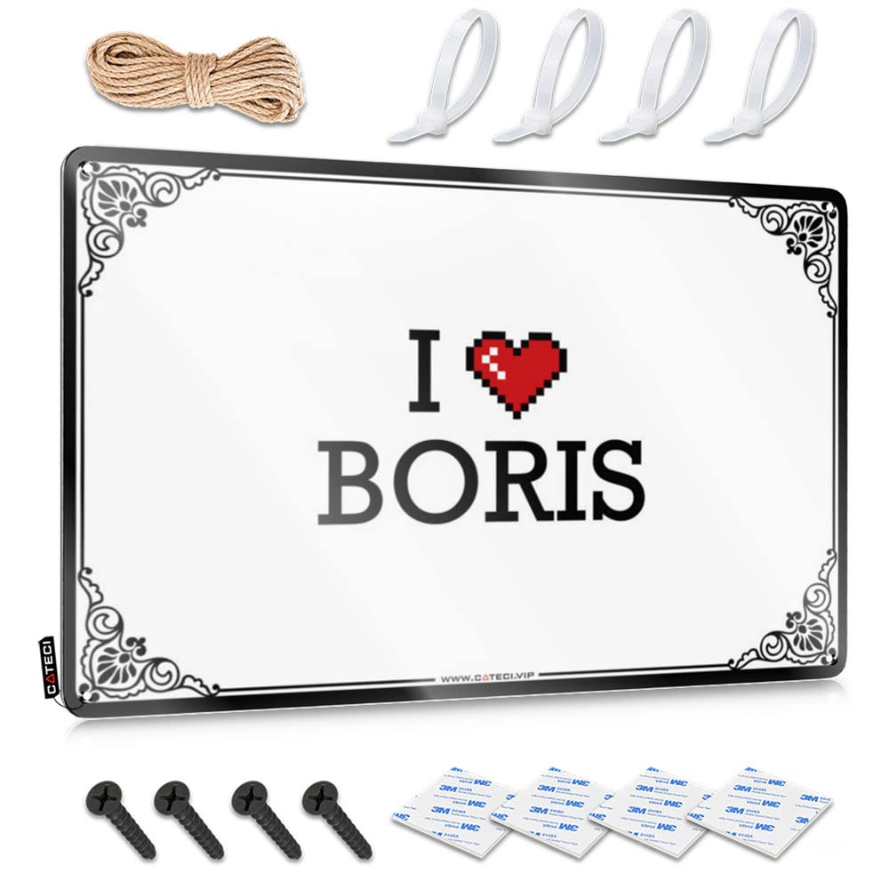 Fzfn Colour Stuff For Room Plaques Soft Area | I Love Boris Large Restroom Decoration(20X30cm)