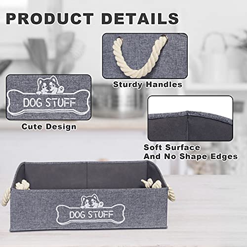 Large Dog Toy Box - Trapezoid Dog Toy Bin with Handles, Collapsible Pet Supplies Storage Basket, Perfect for Organizing Dog Cat Toys and Accessories - Image 4