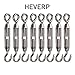HEVERP 8PCS Stainless Steel M4 Hook and Eye Turnbuckle, Shade Sail Hardware, Light Duty Wire Rope Tension,Antirust,O to C Turnbuckles