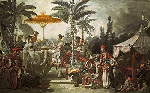 Peinture Murale Chinoiserie Fête de l'Empereur Boucher Impression Toile Premium 60x90