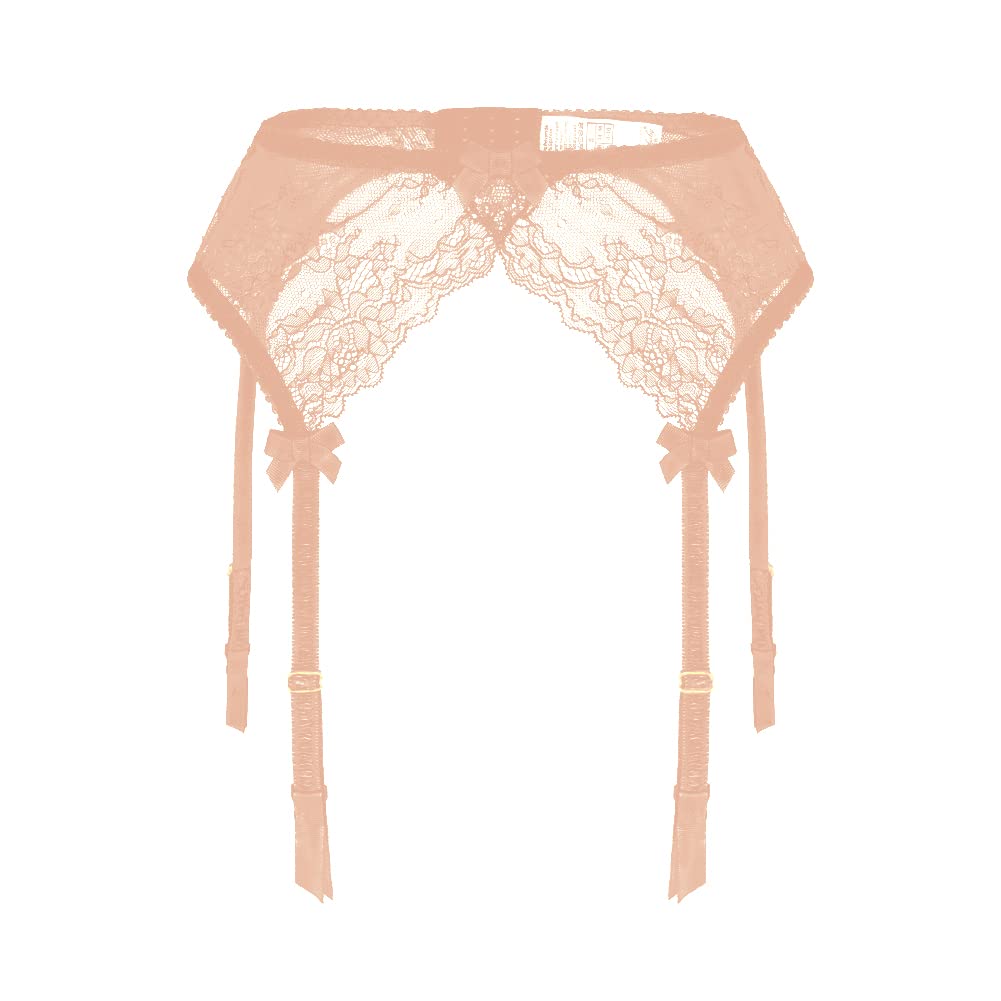 Confonze Women Lace Garter Belt Sexy Suspender Belts for Thigh High Stockings, Nude2, M
