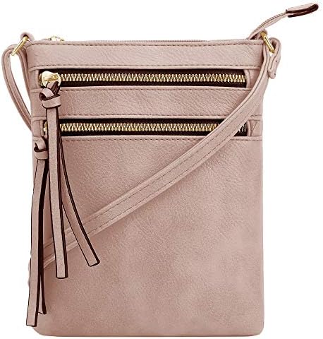 DELUXITY | Crossbody Purse Bag | Functional Multi Pocket Double Z...