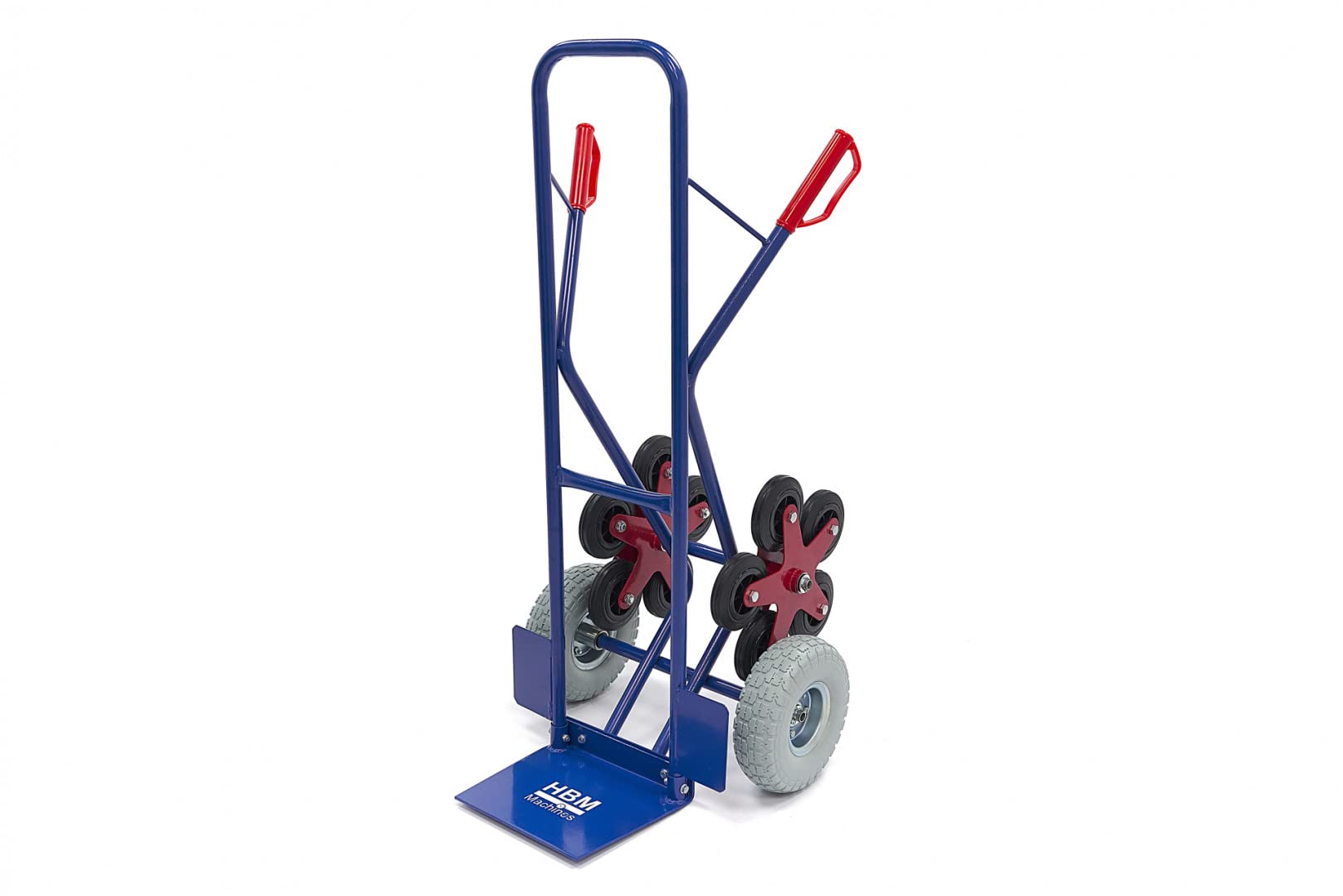 Schwerlast-Sackkarre 300 kg - Sackkarre Transportkarre Transport-Stapelkarre Große Räder, klappbar Treppensackkarre - Treppensteiger aus Stahl mit 5 Sternförmigen Rädern