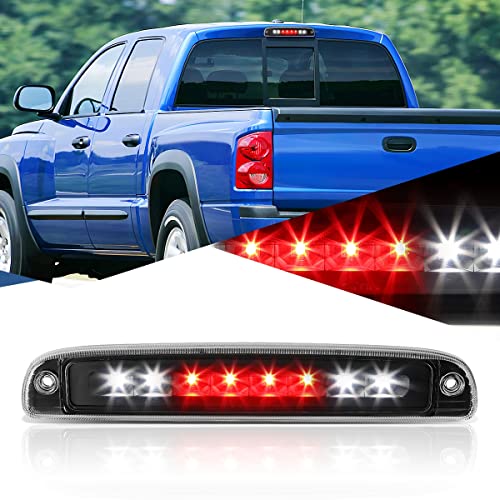 Auto Dynasty LED 3rd Third Brake Light Compatible with 1997-2007 Dodge Dakota, Rear Center Cab Cargo Lamp High Mount Stop light, Black Housing Clear Lens